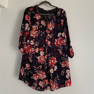 Floral print swing dress